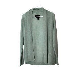 Tahari Womens Open Front Mint Green Cashmere Cardigan Sweater Medium